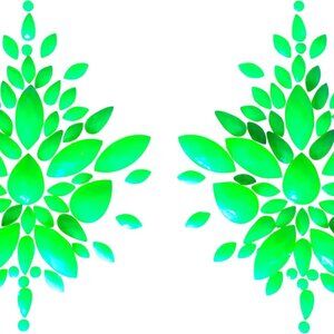 Glow In Black Light Neon Pasties Reusable Rhinestone Nipple Covers Rave